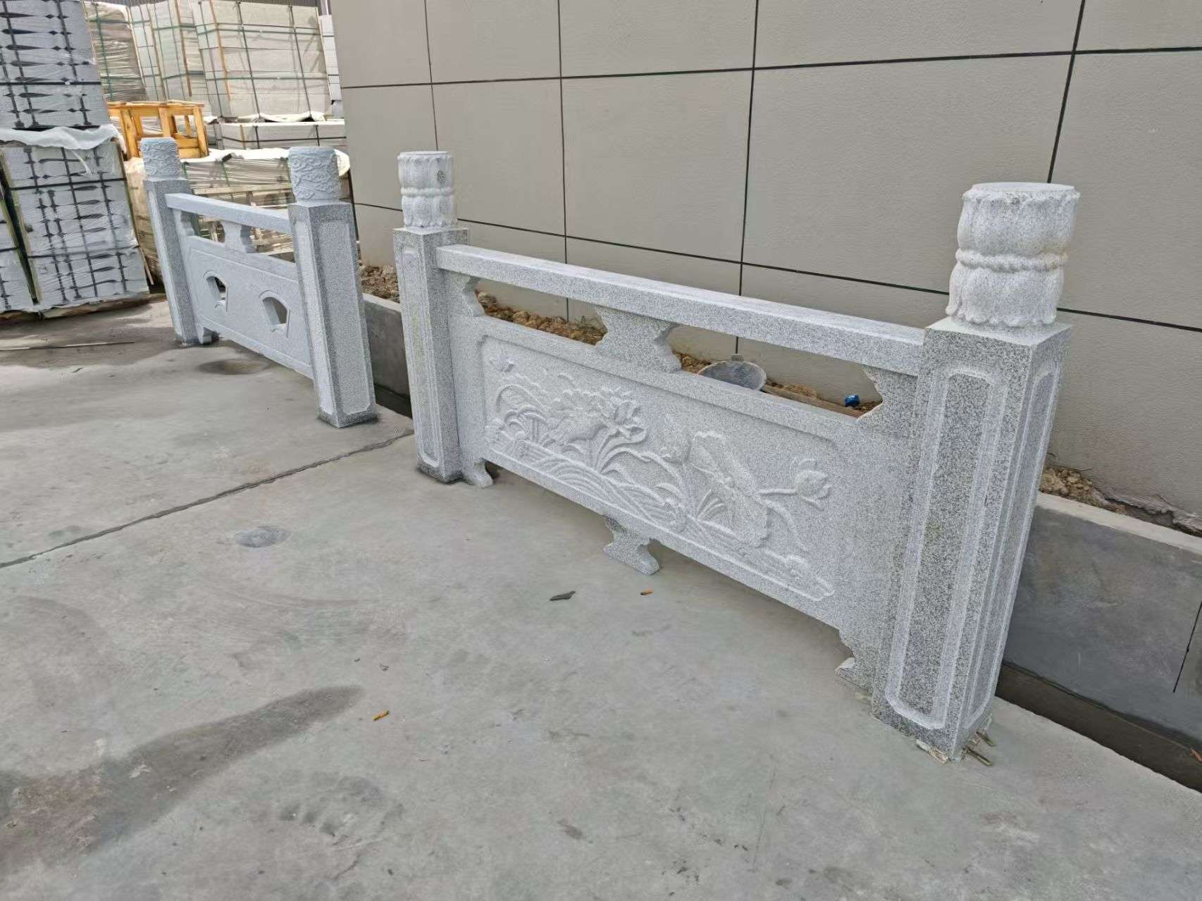白银芝麻白河道栏杆 石材栏杆